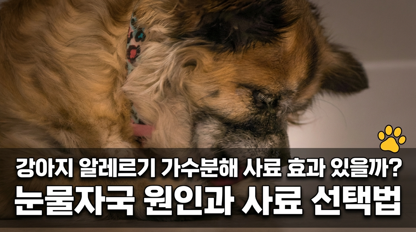 강아지 발바닥 핥는 이유 알레르기 가수분해 사료 눈물자국 선택법