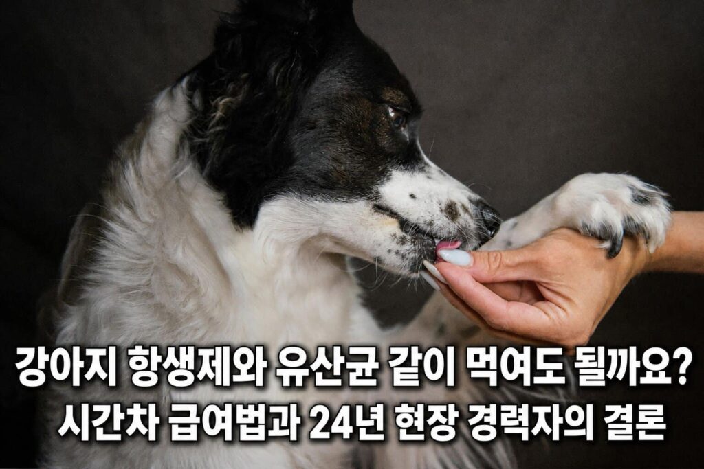 강아지 항생제와 유산균 같이 먹여도 될까요 &mdash; 시간차 급여법과 24년 현장 경력자의 결론