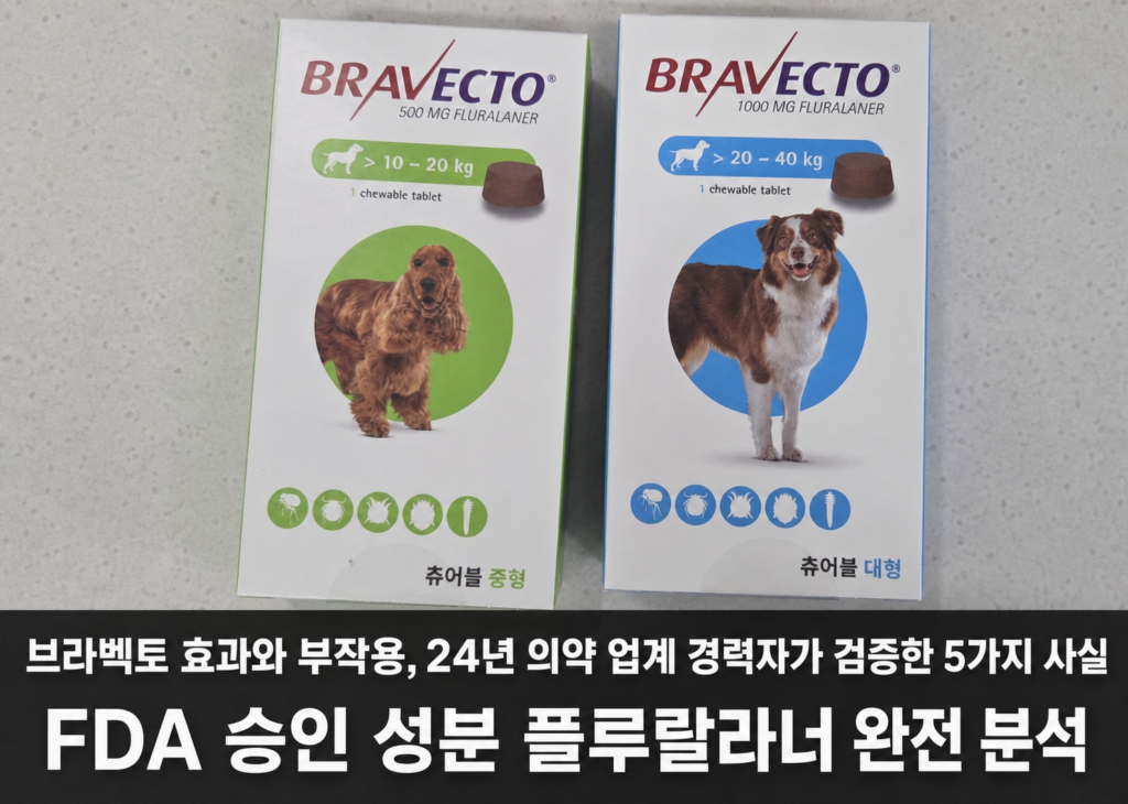 브라벡토 츄어블 — FDA 승인 성분 플루랄라너로 만든 강아지 외부기생충 약, 24년 의약 경력자가 검증한 5가지 사실