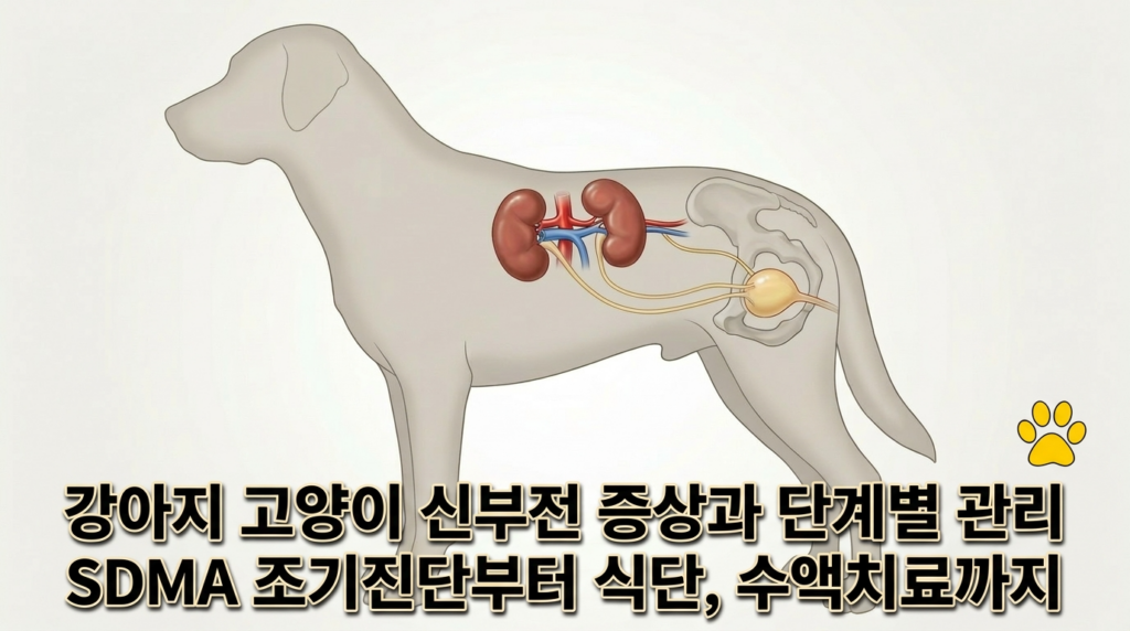 강아지 고양이 신부전 증상 단계별 관리 SDMA 조기진단 식단 수액치료
