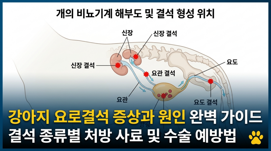 강아지 요로결석 증상 원인 결석 종류별 처방 수술 예방