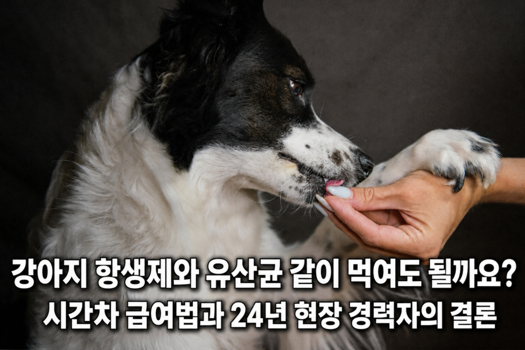 강아지 항생제와 유산균 같이 먹여도 될까요 — 시간차 급여법과 24년 현장 경력자의 결론